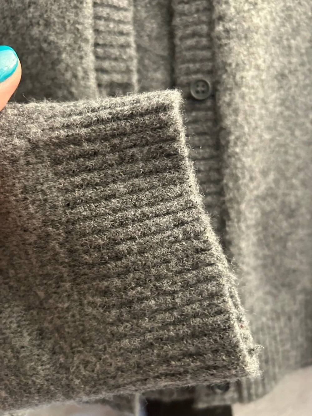 Ardene Gray Button-Up Crewneck Cardigan - Picture 3 of 7